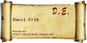 Daczi Erik névjegykártya